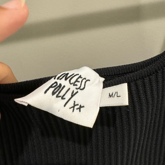 Princess Polly black tank dress with a ribbed texture - Picture 3 of 4